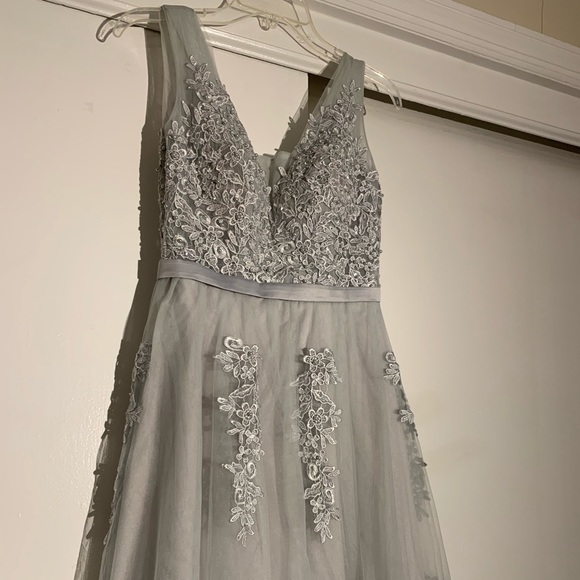 Silver Prom Dress - Picture 4 of 5